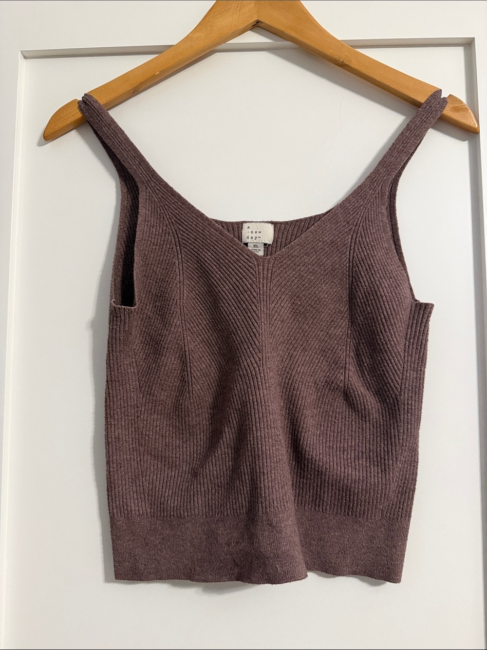 a new day Ribbed V-Neck Tank in Mauve